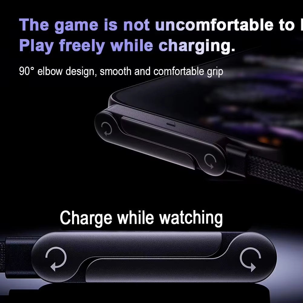 240W Stand Charging Cable 2-In-1 with Phone Holder for Gaming Videos Compatible for Iphone 15 16 17 Pro Max Huawei Xiaomi